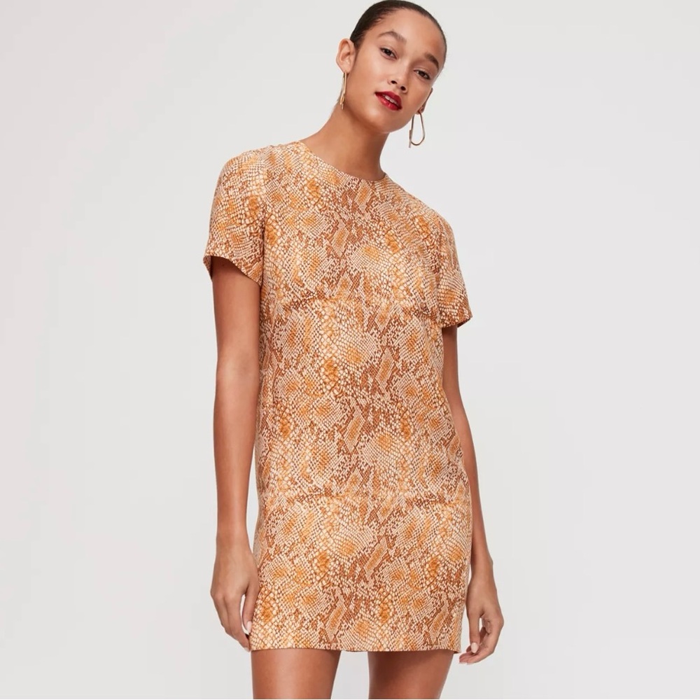 Babaton Patricio Snakeskin Print Dress